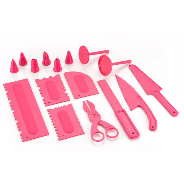 HASHONE Cake baking tool kit Kitchen set & Accessories Set / Scraper, Pallet Knife, Cake Nozzle Set | Cake Decoration Tools Combo for Making & Baking Cake at Your Kitchen & Bakery | Cake Table, Nozzle, Scrapper, Plastic Knife, Flower Lifter & Maker