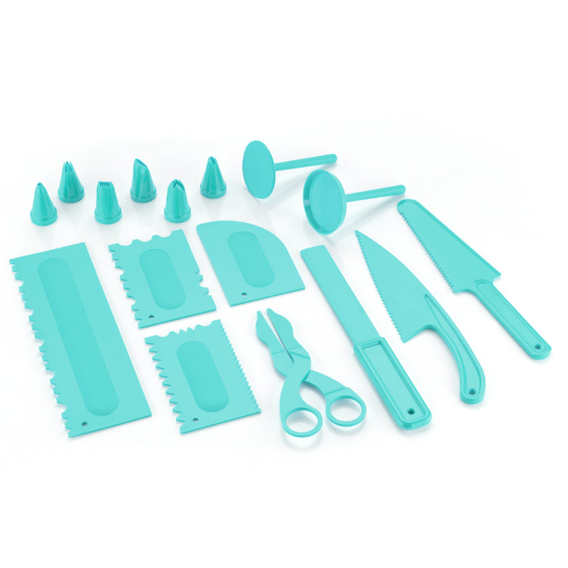 HASHONE Cake baking tool kit Kitchen set & Accessories Set / Scraper, Pallet Knife, Cake Nozzle Set | Cake Decoration Tools Combo for Making & Baking Cake at Your Kitchen & Bakery | Cake Table, Nozzle, Scrapper, Plastic Knife, Flower Lifter & Maker