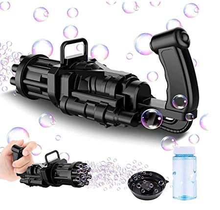 HASHONE - Electric Bubbles Gun for Toddlers Toys, New Gatling Bubble Machine Outdoors Toys for Boys and Girls